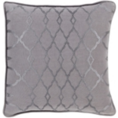 18" Charcoal Gray Linen Geometric Square Throw Pillow Cover - IMAGE 1