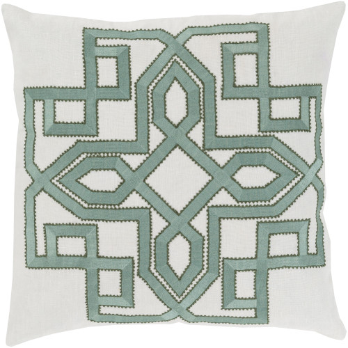 18" Sage Green and Gray Lavish Labyrinth Square Throw Pillow Cover - IMAGE 1
