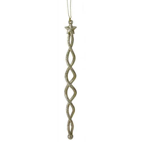 8.75" Gold and Silver Spiral Icicle With a Star Christmas Ornament - IMAGE 1