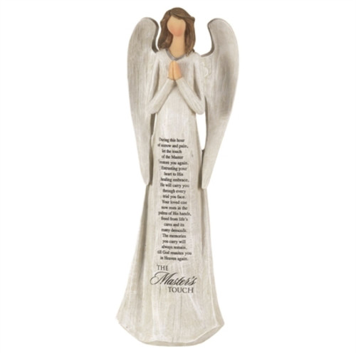 The Master's Touch Bereavement Angel Figure - 11" - Brushed Gray - IMAGE 1