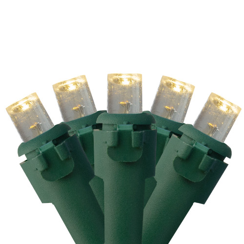LED Wide Angle Christmas Lights - Warm White - 75.75' Green Wire - 300ct - IMAGE 1