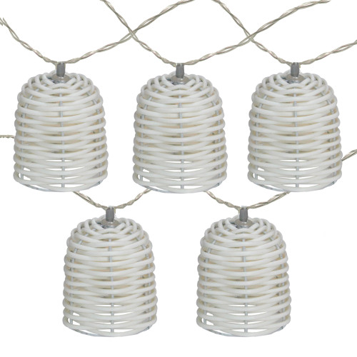 Battery Operated LED Lantern Patio Lights - 5.75' White Wire - 10ct - IMAGE 1