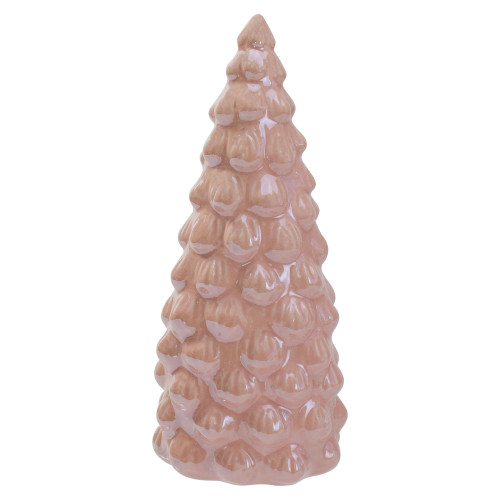 8.5" Soft Pink Ceramic Cone Table Top Christmas Tree - IMAGE 1