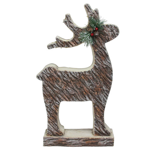 Rustic Woodland Reindeer Statue Christmas Figure - 19" - Brown - IMAGE 1
