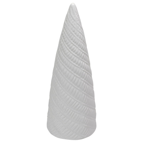 10" White Ceramic Cone Tree Christmas Decoration - IMAGE 1