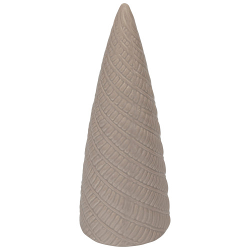 10" Beige Ceramic Cone Christmas Tree Tabletop Decor - IMAGE 1