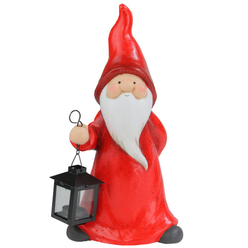 12" Whimsical Santa Claus Gnome with Lantern Christmas Figure - IMAGE 1