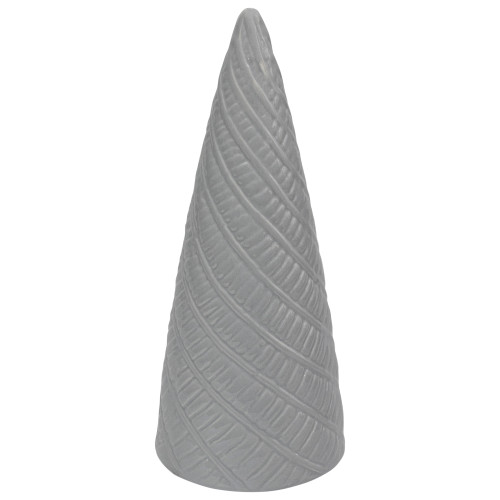 7" Gray Ceramic Cone Tree Christmas Table Top Decoration - IMAGE 1