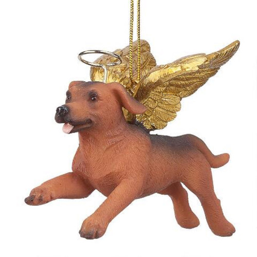 4" Flying Dachshund Dog Angel Christmas Ornament - IMAGE 1