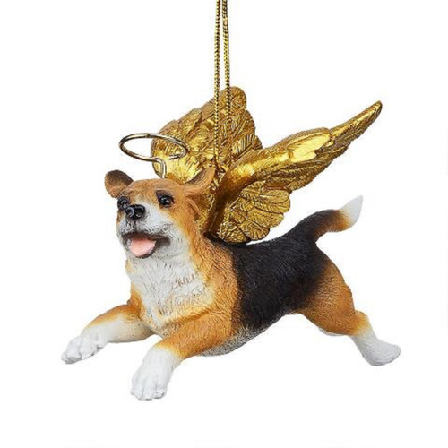 4" Flying Beagle Dog Angel Christmas Ornament - IMAGE 1