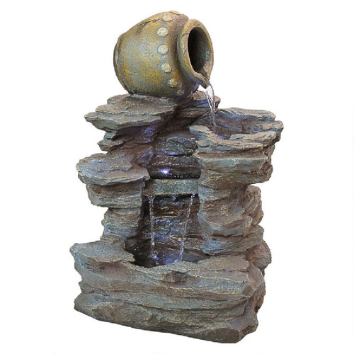 20.5" Spilling Jug Hand-Finished Cascading Outdoor Garden Fountain - IMAGE 1