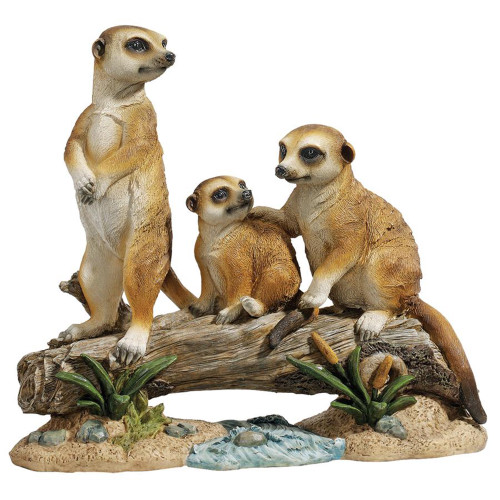 15" The Meerkat Clan Outdoor Garden Statue - IMAGE 1