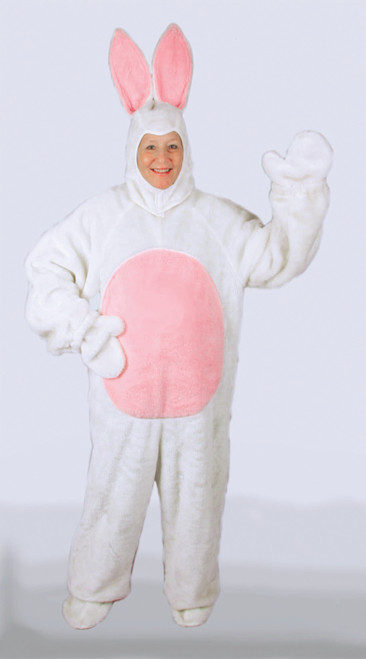 4 Piece White Easter Bunny Suit with Hood – Adult Size X Large - IMAGE 1