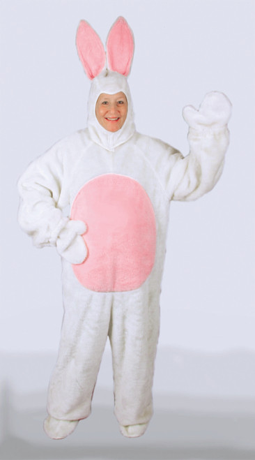 4 Piece White Easter Bunny Suit with Hood – Adult Size Large - IMAGE 1