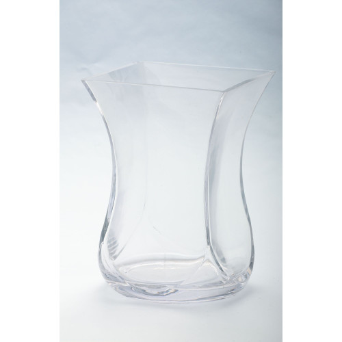 10" Clear Solid Tapered Square Flower Vase Tabletop Decoration - IMAGE 1