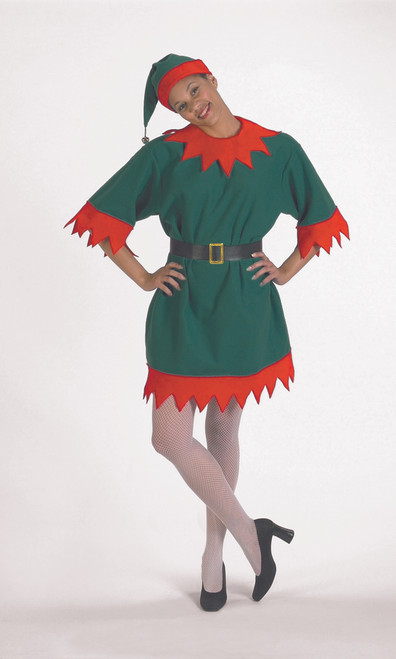 3 Piece Red and Green Christmas Elf Dress – One Size Fits Most - IMAGE 1