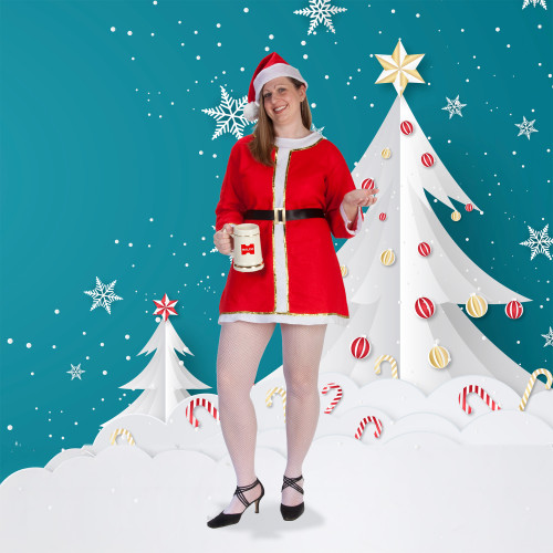 Piece Red White Kringle Dress – Adult Size X Large