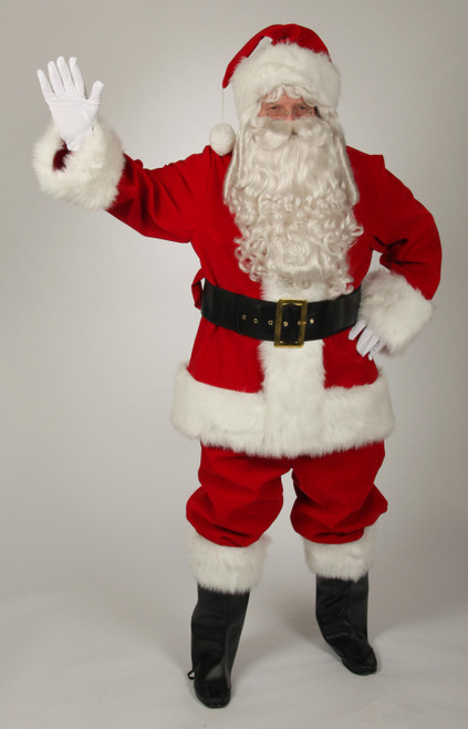 7-piece Regal Red Velvet Santa Christmas Suit - Adult Size XXXL - IMAGE 1