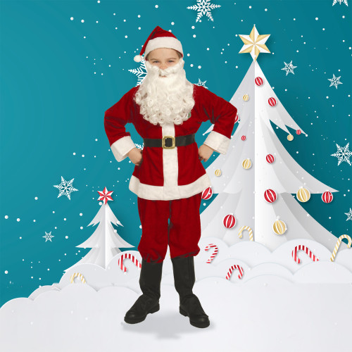 7-Piece Economy Child Christmas Santa's Little Helper Suit - Child Size 4-6 - IMAGE 1