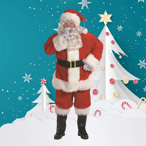 7-Piece Professional Santa Suit Christmas Costume - Adult Size XXL - IMAGE 1