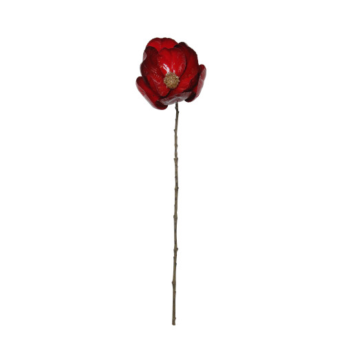 Magnolia Artificial Christmas Stem Spray - 23" - Red and Brown - IMAGE 1