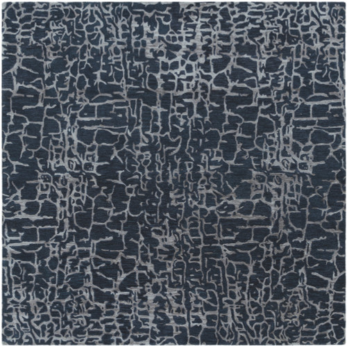 10' x 10' Contemporary Style Navy Blue and Brown Square Area Throw Rug - IMAGE 1
