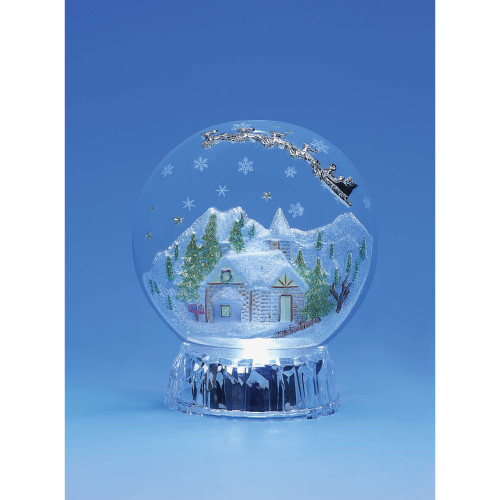 Set of 2 White and Clear Christmas Mountain Half Globe Decorative Christmas Ornament 6.4" - IMAGE 1