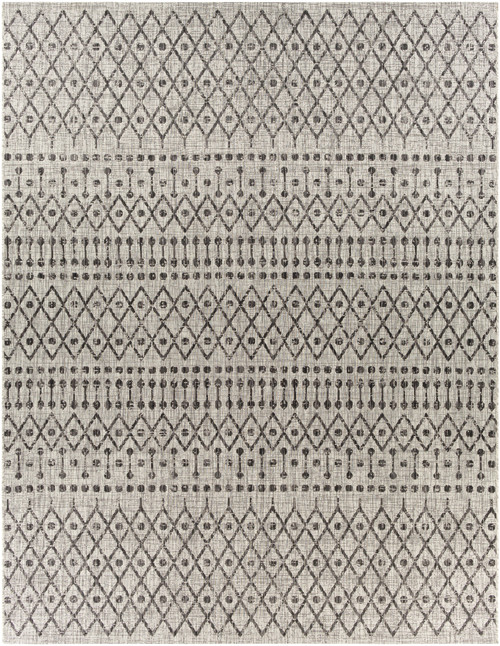 7'10" x 10'3" Southwestern Patterned Black and Gray Rectangular Machine Woven Area Rug - IMAGE 1