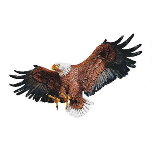 44" Grande Bald Eagle Hand Painted Outdoor Wall Statue - IMAGE 1