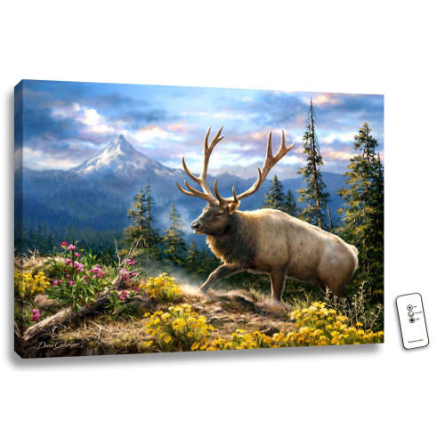 18" x 24" Brown and Green Siskiyou Bluff Backlit LED Wall Art with Remote Control - IMAGE 1