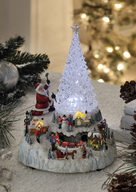 Set of 2 Clear and White Tree Ice Sculpture Tabletop Decor 11.25" - IMAGE 1