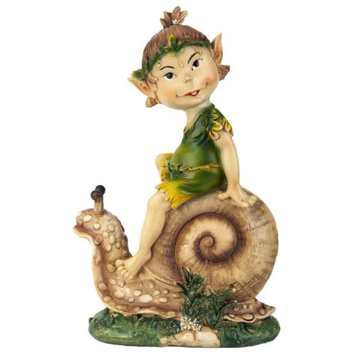 10" Pixie Pete Elfin Gnome Outdoor Garden Statue - IMAGE 1
