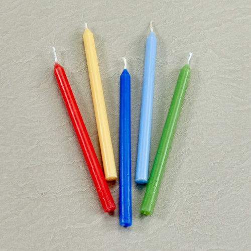 Vibrant Rainbow Colored Hanukkah Candles 5.25 Inches - IMAGE 1