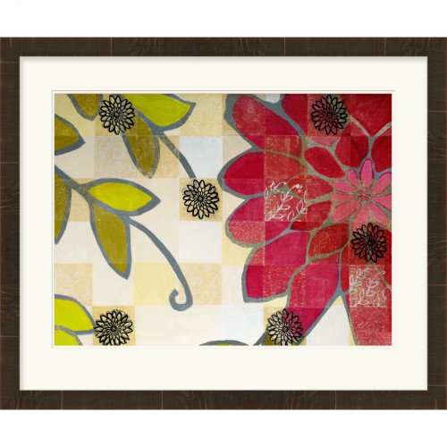 Rose and Green Peony Rectangle Wall Art Decor 27" X 32" - IMAGE 1