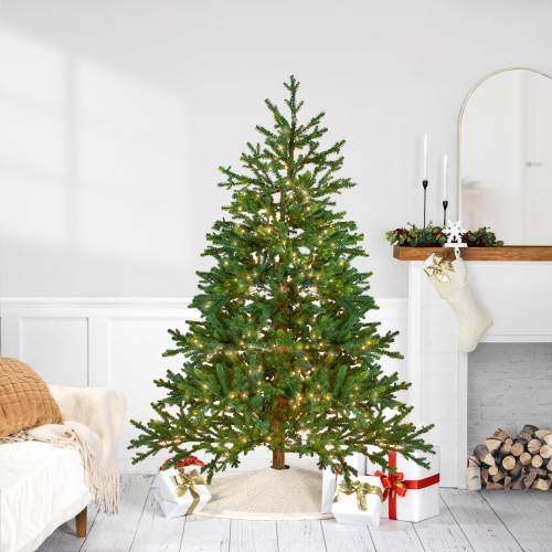 Real Touch™️Pre-Lit Full Northern Pine Artificial Christmas Tree - 6.5' - Clear LED Lights - IMAGE 1
