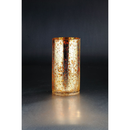 11.5" Silver and Gold Mercury Glass Hand Blown Vase - IMAGE 1