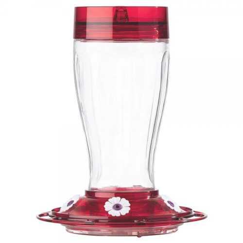 10" Big Gulp Hummingbird Clear Glass Bottle Feeder - 40oz - IMAGE 1