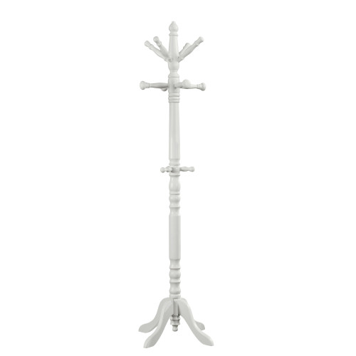 73.75" White Traditional Coat Rack with Hanging Hooks - IMAGE 1