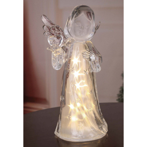 LED Lighted Large Star Cherub Girl Christmas Figurine Decoration - 11" - IMAGE 1