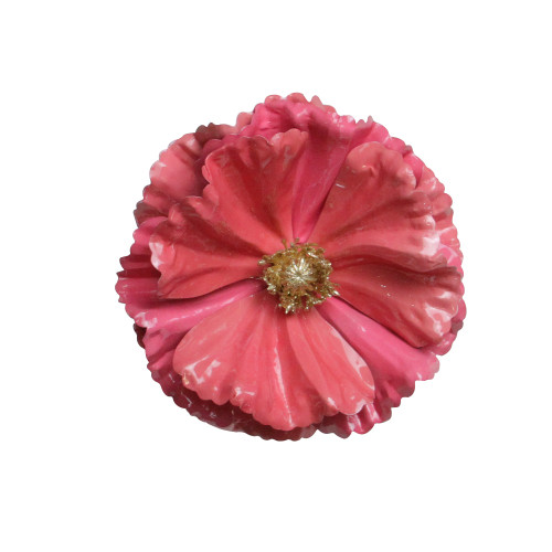 4.75" Pink Shiny Poppy Christmas Clip Ornament - IMAGE 1