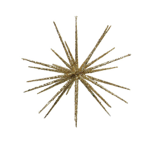 12" Shimmering Gold Glitter Starburst Christmas Ornament - IMAGE 1