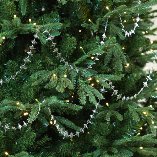 Shiny Star of Bethlehem Christmas Garland - 9' x 1" - Silver - Unlit - IMAGE 1