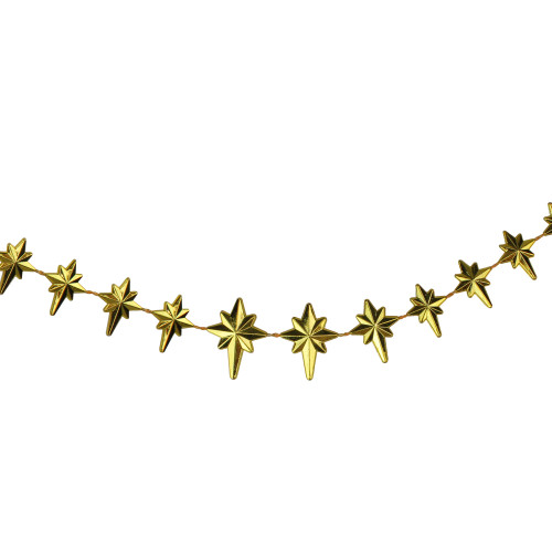 9' x 1" Shiny Gold Star of Bethlehem Beaded Artificial Christmas Garland - Unlit - IMAGE 1