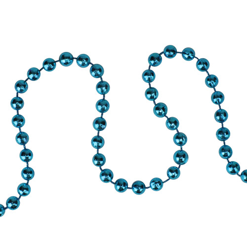 Shiny Metallic Faceted Beaded Christmas Garland - 15' x .25" - Blue - Unlit - IMAGE 1
