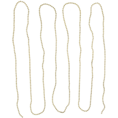 15' Gold Lame Beaded Artificial Christmas Garland - Unlit - IMAGE 1