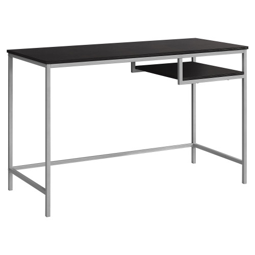 48" Umber Brown and Silver Contemporary Computer Desk - IMAGE 1