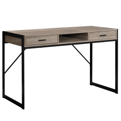 48" Brown and Black Contemporary Computer Desk - IMAGE 1