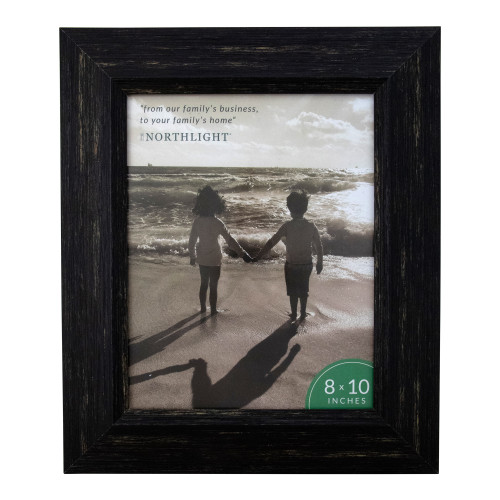 Rustic Weathered Picture Frame with Easel Back - for a 8" x 10" Photo - 13" - Black - IMAGE 1