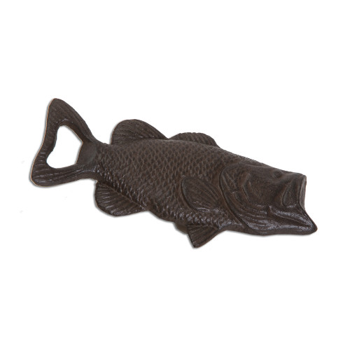 6" Antique Brown Fish Bottle Opener - IMAGE 1