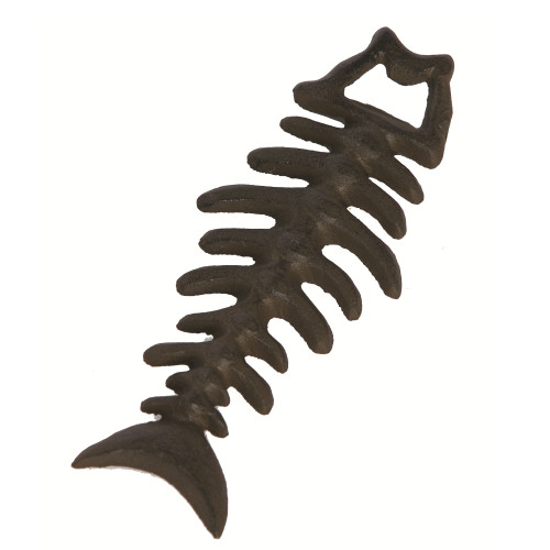 6" Antique Brown Fish Bones Bottle Opener - IMAGE 1